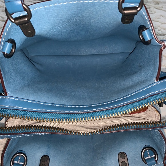 Coach blue chambray suede rogue 25 handbag - Picture 5 of 8